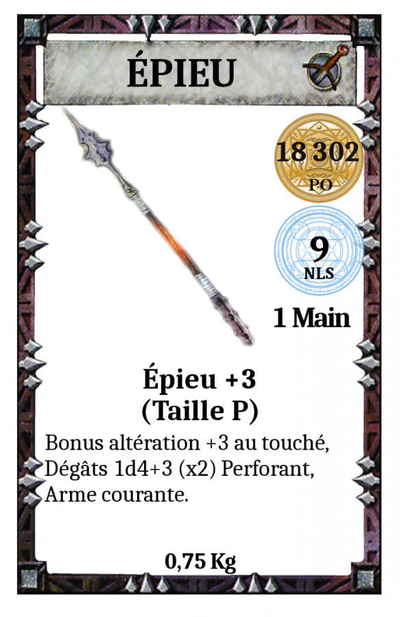 Arme - Epieu +3 (P)